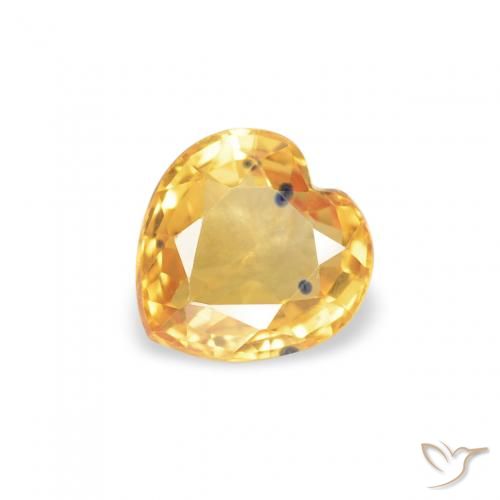 0.47ct 天然 Medium Dark-Golden サファイア, 心臓, VS