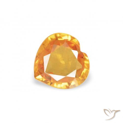 0.34ct 天然 ミディアムオレンジ サファイア, 心臓, VS