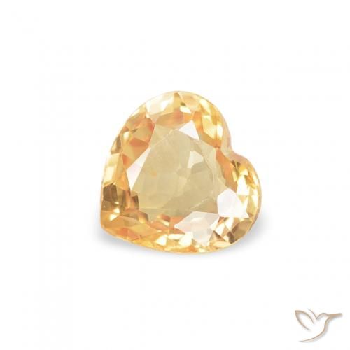 0.37ct 天然 ゴールド サファイア, 心臓, VS
