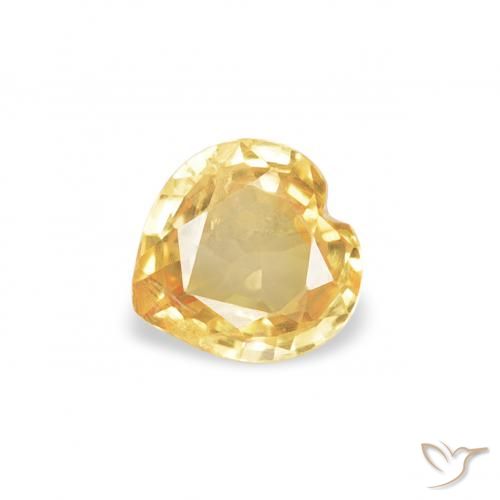 0.35ct 天然 明るいゴールド サファイア, 心臓, VS