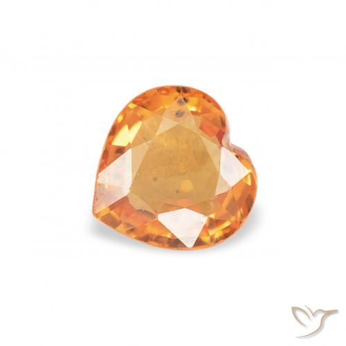 0.41ct 天然 ディープオレンジ サファイア, 心臓, VS