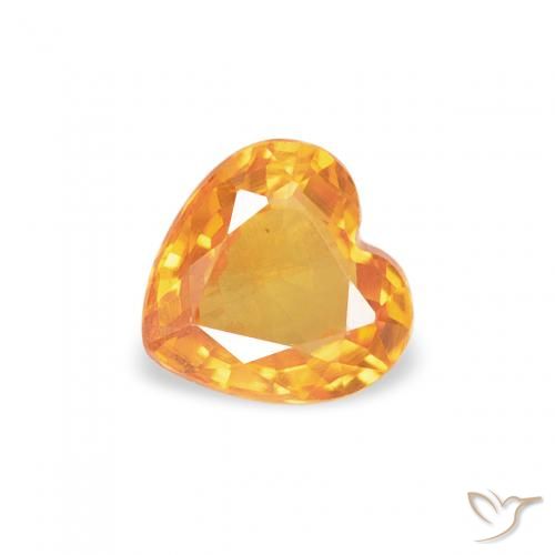 0.41ct 天然 ミディアムオレンジ サファイア, 心臓, VS
