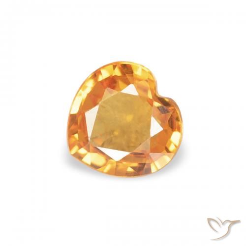 0.33ct 天然 アプリコットオレンジ サファイア, 心臓, VS