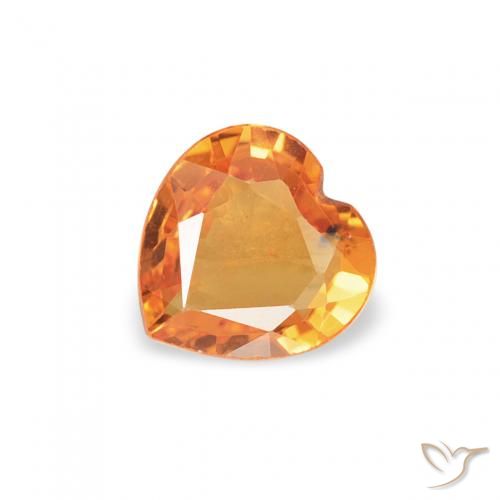 0.39ct 天然 アプリコットオレンジ サファイア, 心臓, VS