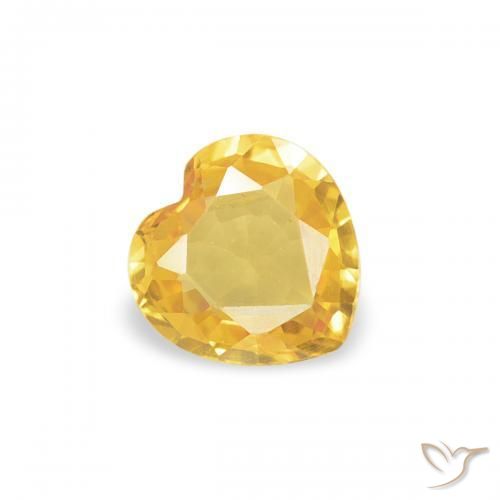 0.29ct 天然 ゴールド サファイア, 心臓, VVS