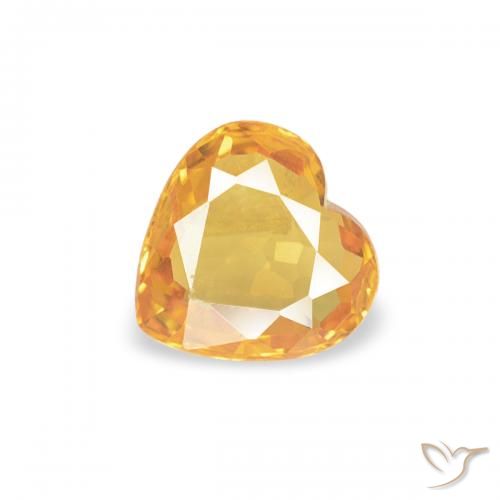 0.36ct 天然 オレンジゴールド サファイア, 心臓, VS