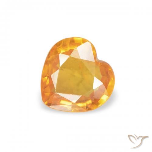 0.38ct 天然 アプリコットオレンジ サファイア, 心臓, VS