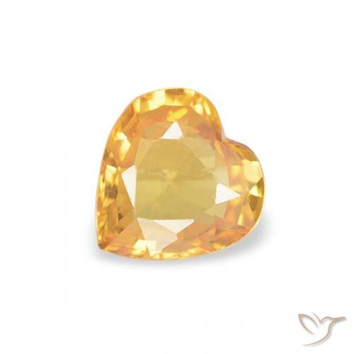 0.35ct 天然 ミディアムオレンジ サファイア, 心臓, VS