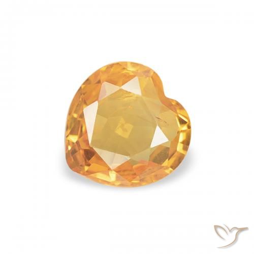 0.37ct 天然 濃いオレンジ サファイア, 心臓, VS
