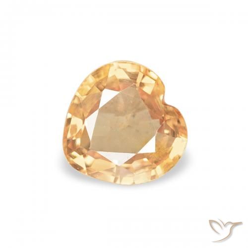 0.41ct 天然 濃いオレンジ サファイア, 心臓, VS