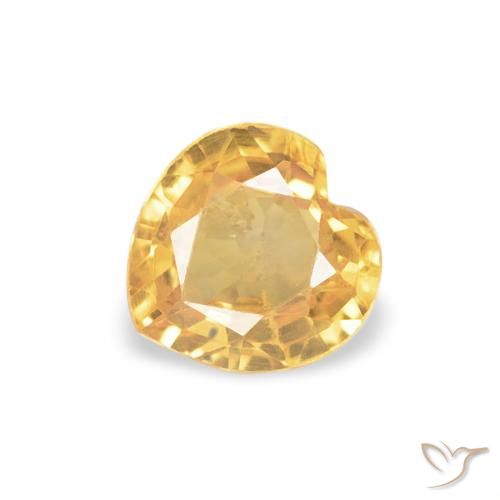 0.41ct 天然 明るいゴールド サファイア, 心臓, VS