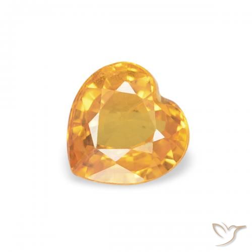 0.43カラットの天然Medium Light-Orangeサファイア、心臓、VS