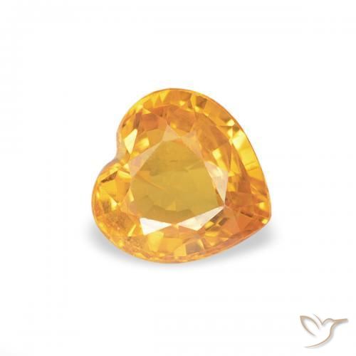 0.43カラットの天然Medium Light-Orangeサファイア、心臓、VS