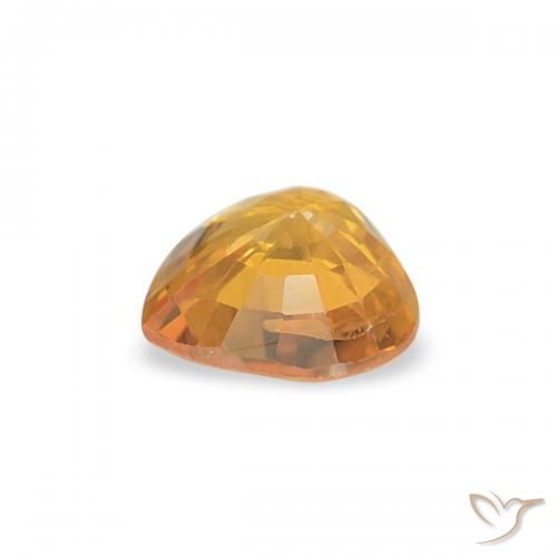 0.43カラットの天然Medium Light-Orangeサファイア、心臓、VS