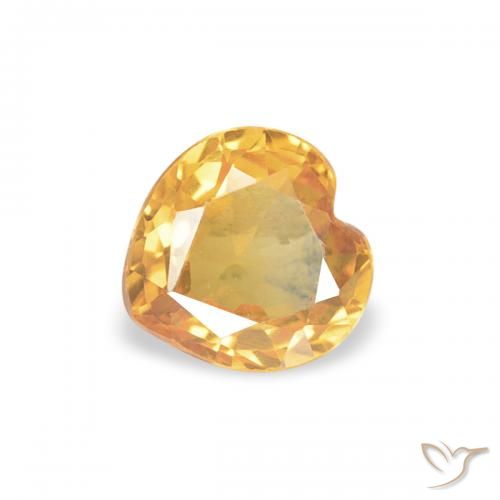 0.42ct 天然 ダークゴールデン サファイア, 心臓, VS
