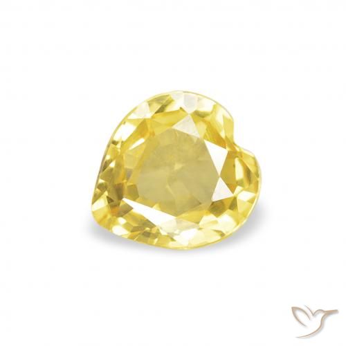0.33ct 天然 ミディアムイエロー サファイア, 心臓, VVS-VS