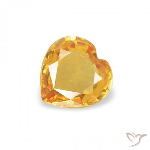 0.37ct 天然 濃いゴールデンオレンジ サファイア, 心臓, VVS-VS