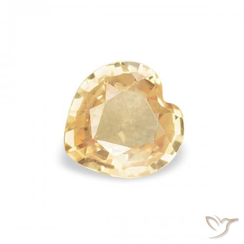 0.34ct 天然 黄色がかったゴールド サファイア, 心臓, VVS-VS