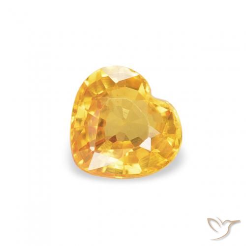 0.41ct 天然 ミディアムゴールデン サファイア, 心臓, VVS-VS