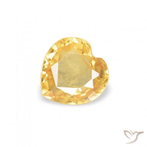 0.37ct 天然 ミディアムゴールド サファイア, 心臓, VVS-VS