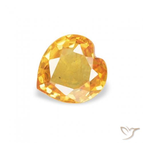 0.43ct 天然 濃いゴールデンオレンジ サファイア, 心臓, VVS-VS
