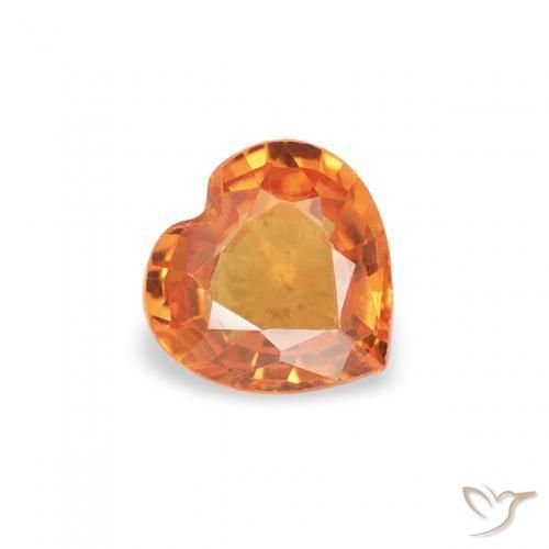 0.37ct 天然 鮮やかなオレンジ サファイア, 心臓, VVS-VS