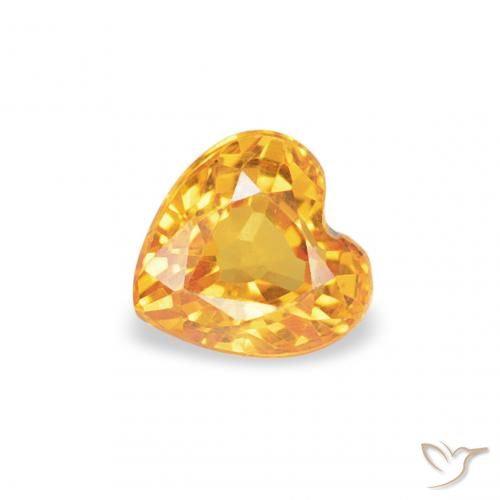 0.35ct 天然 ダークゴールデン サファイア, 心臓, VVS-VS