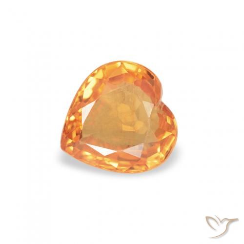 0.39ct 天然 濃いオレンジゴールド サファイア, 心臓, VVS-VS