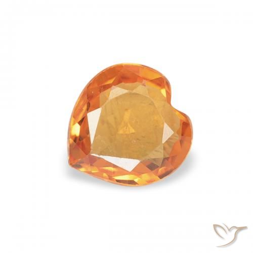 0.35ct 天然 ディープオレンジ サファイア, 心臓, VVS-VS