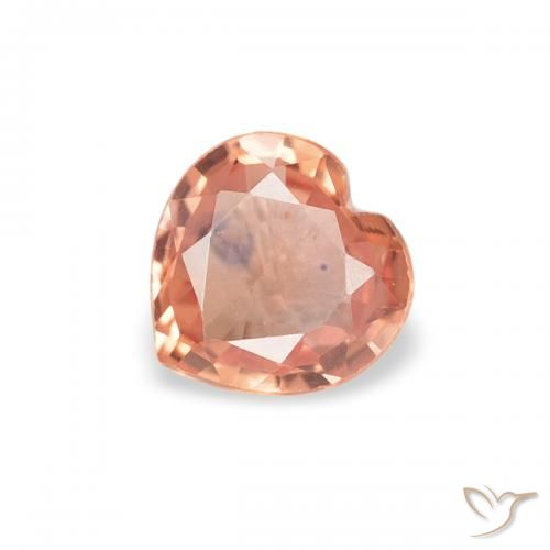 0.33ct 天然 赤みがかったオレンジ サファイア, 心臓, VVS-VS