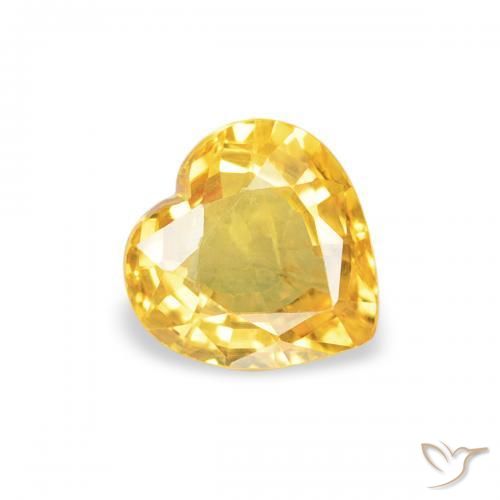 0.42ct 天然 ミディアムゴールデン サファイア, 心臓, VS