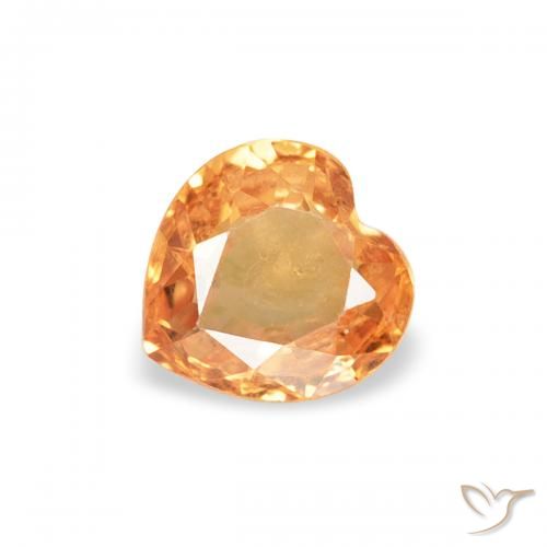 0.42ct 天然 濃いオレンジ サファイア, 心臓, VS