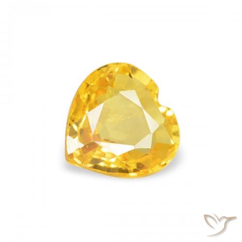 0.37ct 天然 ゴールドオレンジ サファイア, 心臓, VS