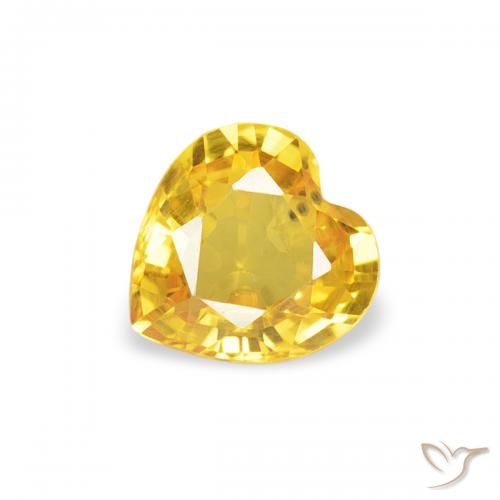 0.38ct 天然 ミディアムゴールデン サファイア, 心臓, VS