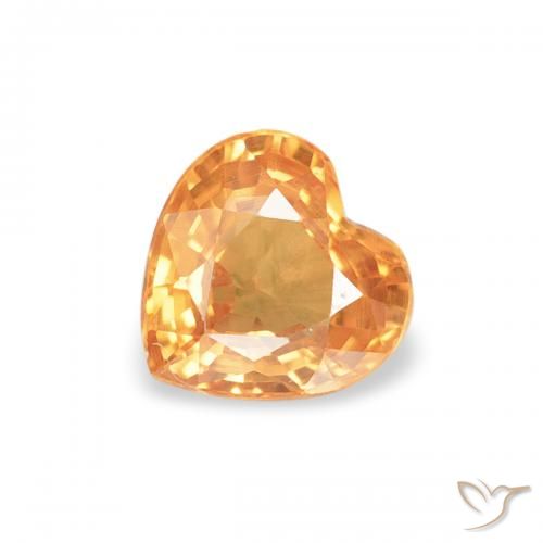 0.45ct 天然 鮮やかなオレンジ サファイア, 心臓, VS