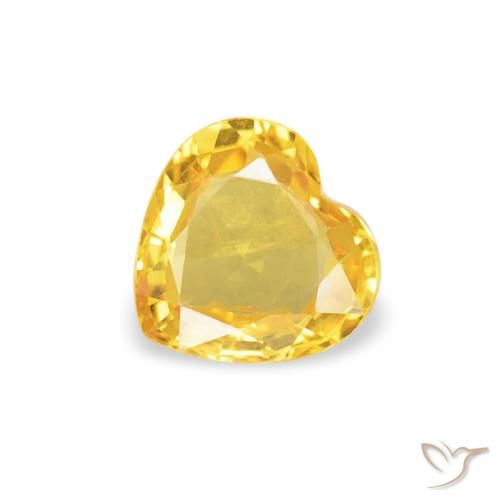 0.39ct 天然 ゴールドオレンジ サファイア, 心臓, VS