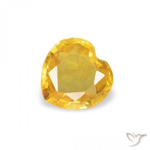 0.32ct 天然 ゴールドオレンジ サファイア, 心臓, VS