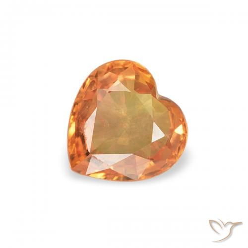 0.40ct 天然 ディープオレンジ サファイア, 心臓, VS