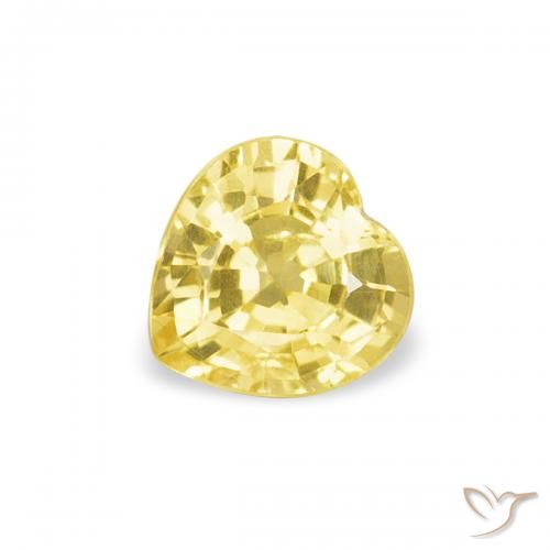 0.40ct 天然 ディジョンイエロー サファイア, 心臓, VS