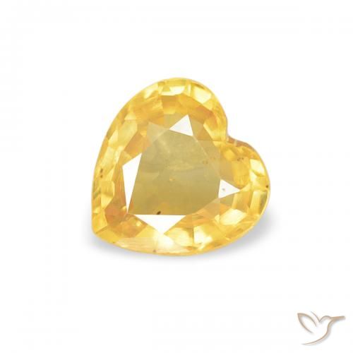 0.40ct 天然 ミディアムゴールデン サファイア, 心臓, VS