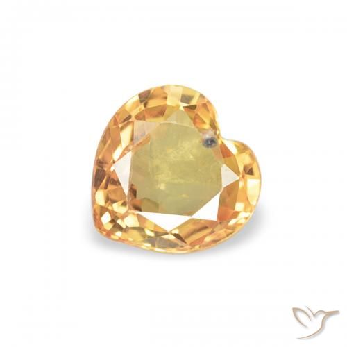 0.37ct 天然 鮮やかなオレンジ サファイア, 心臓, VS