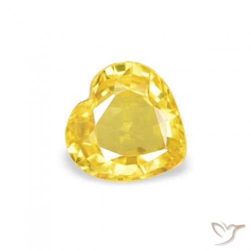 0.39ct 天然 イエロー サファイア, 心臓, VVS-VS