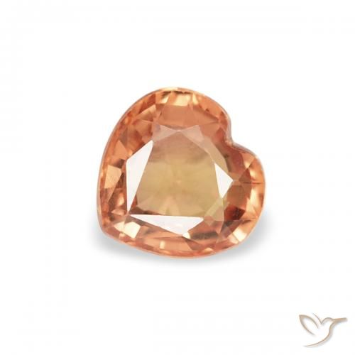 0.40ct 天然 赤みがかったオレンジ サファイア, 心臓, VVS-VS