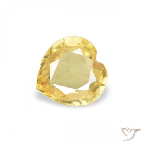 0.35ct 天然 ミディアムイエロー サファイア, 心臓, VVS-VS