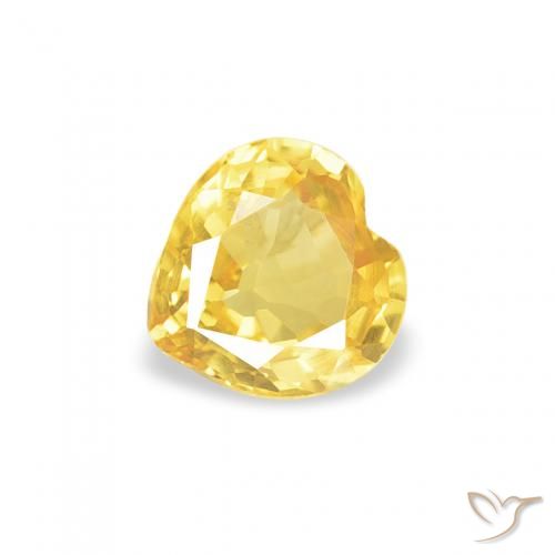 0.38ct 天然 トスカーナイエロー サファイア, 心臓, VVS-VS