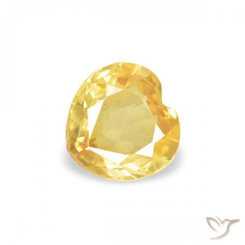 0.34ct 天然 ミディアムイエロー サファイア, 心臓, VVS-VS