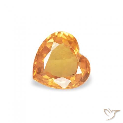 0.41ct 天然 濃いオレンジ サファイア, 心臓, VVS-VS