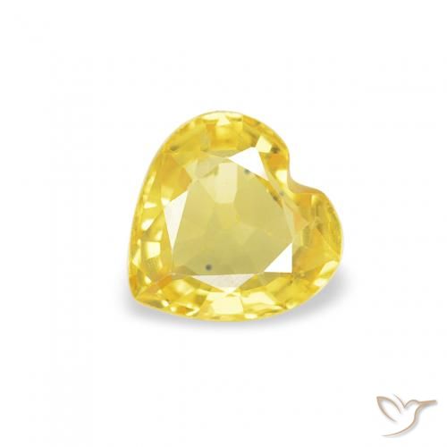 0.39ct 天然 トスカーナイエロー サファイア, 心臓, VS