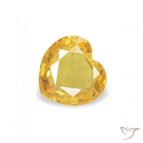 0.44ct 天然 ゴールドオレンジ サファイア, 心臓, VS
