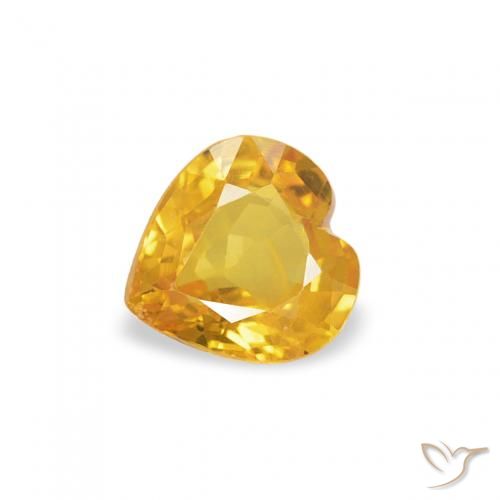 0.36ct 天然 ミディアムゴールデン サファイア, 心臓, VS
